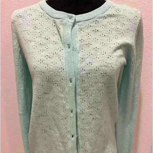 Girls Cat & Jack button down cardigan/sweater 100% cotton long sleeve soft 14/16 - Picture 1 of 14